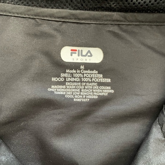 Fila Jacket and coats women’s Designer front zipper pull side black windbreaker - Picture 6 of 7